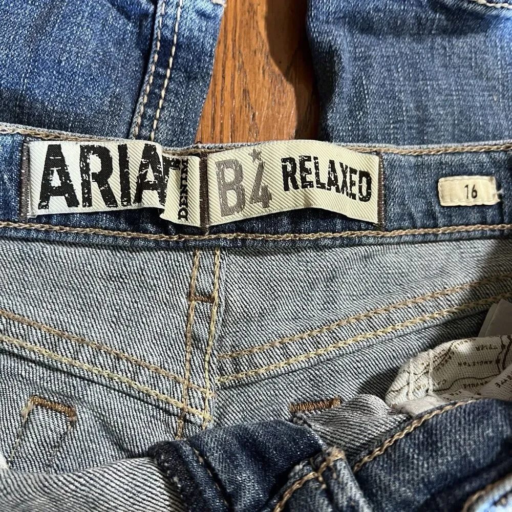 Ariat B4 Relaxed Boys Bootcut Jeans Size 16 Blue Medium Wash Cowboy Workwear